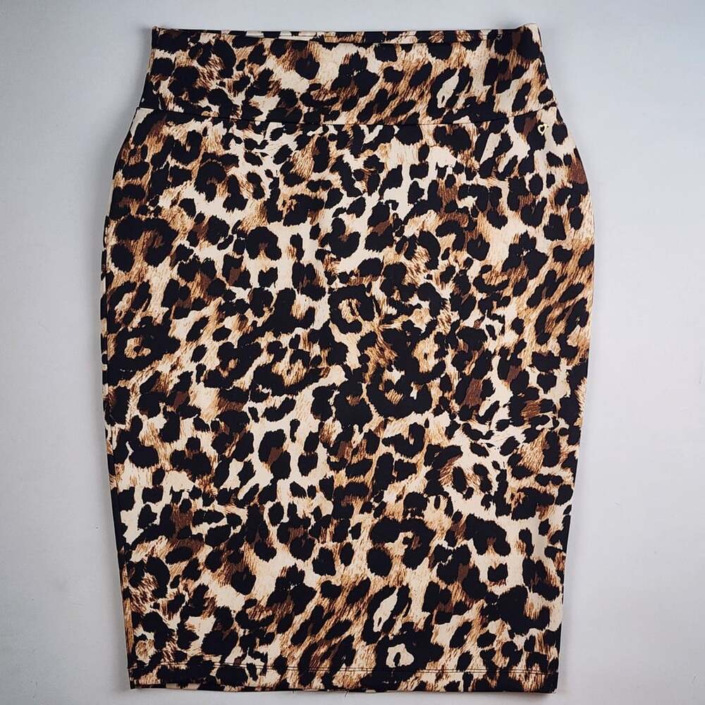 Thalia Sodi Large Leopard Print Ponte Knit Pencil Skirt Mobwife Baddie Glam